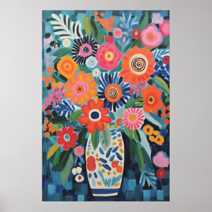 Levendige Bloemen Matisse-Geïnspireerd Bloemstille Poster