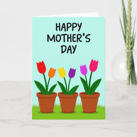 Levendige Bloemen Moederdagkaart Kaart (Voorkant)