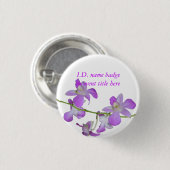 Levendige bloemen, naam badge ronde button 3,2 cm (Voorkant /achterkant)