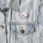 Levendige bloemen, naam badge ronde button 3,2 cm (In situ)