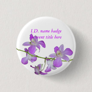 Levendige bloemen, naam badge ronde button 3,2 cm