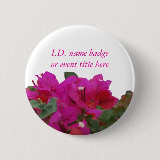 Levendige bloemen, naam badge ronde button 5,7 cm (Voorkant)