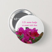 Levendige bloemen, naam badge ronde button 5,7 cm (Voorkant /achterkant)
