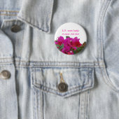 Levendige bloemen, naam badge ronde button 5,7 cm (In situ)