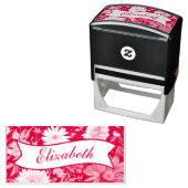 Levendige Bloemen Naam Zelf Inking Rubber Stamp Zelfinktende Stempel (In situ)