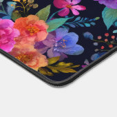 Levendige bloemen op zwart Elegante  Bloemen Bureaumat (Hoek)