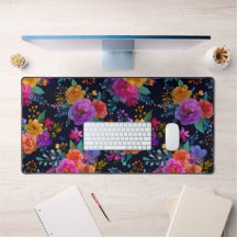 Levendige bloemen op zwart Elegante  Bloemen