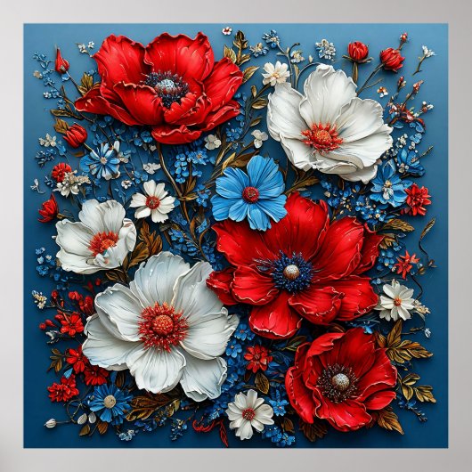 Levendige bloemen poster (Voorkant)
