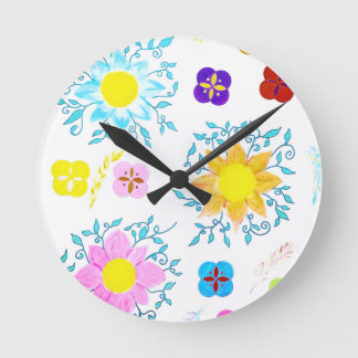 Levendige Bloemen Ronde Klok