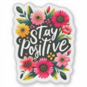 Levendige bloemen stralen positiviteit uit sticker (Voorkant)