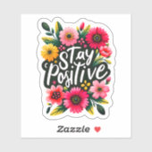 Levendige bloemen stralen positiviteit uit sticker (Vel)