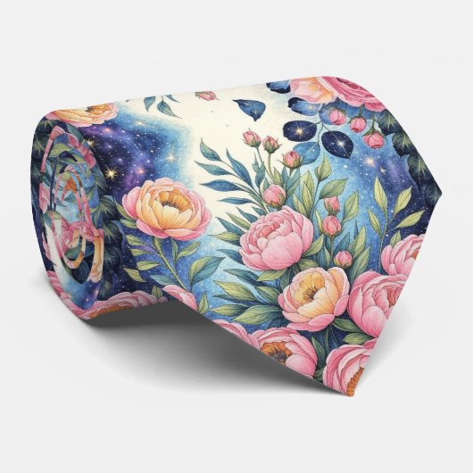 Levendige Bloemen Stropdas (Opgerold)