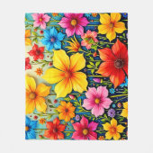 Levendige Bloemen: Tuin van Vreugde Kunst Fleece Deken (Voorkant)