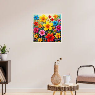 Levendige Bloemen: Tuin van Vreugde Kunst Poster