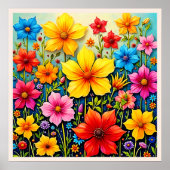 Levendige Bloemen: Tuin van Vreugde Kunst Poster (Voorkant)
