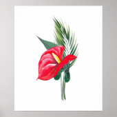Levendige bloemen van rode anthurium Boeket Poster (Voorkant)