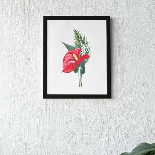 Levendige bloemen van rode anthurium Boeket Poster