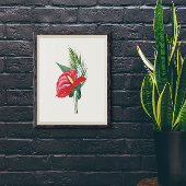 Levendige bloemen van rode anthurium Boeket Poster