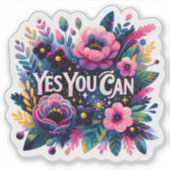 Levendige bloemen viering van kracht sticker (Voorkant)