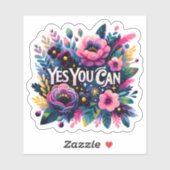 Levendige bloemen viering van kracht sticker (Vel)