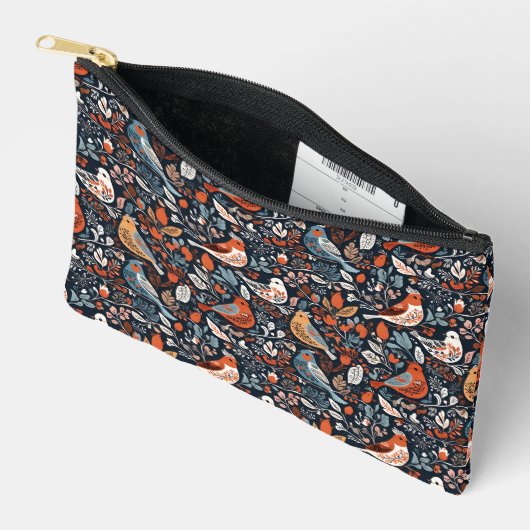 Levendige Bloemen & Vogels Nordic Pattern Etui (Open)