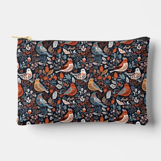 Levendige Bloemen & Vogels Nordic Pattern Etui (Voorkant)