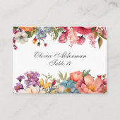 Levendige Bloemen Waterverf Budget Huwelijk Plaatskaartje (Voorkant)