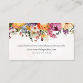 Levendige Bloemen Waterverf Trouwdetails Informatiekaartje (Voorkant)