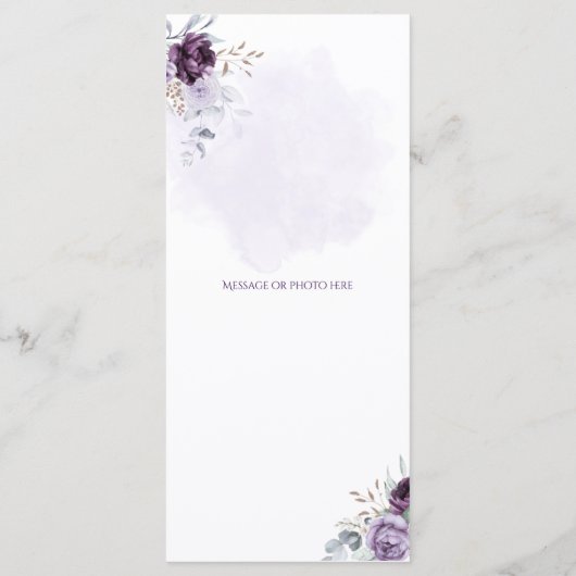 Levendige Bloemen Wedding Menu (Achterkant)