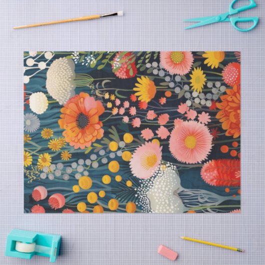 Levendige Bloemen Wildflower Schilderij Decoupage Tissuepapier (Craft)