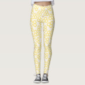 Levendige Bloemen Witte Honing Home Patroon Leggings (Voorkant)