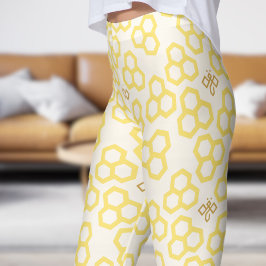 Levendige Bloemen Witte Honing Home Patroon Leggings