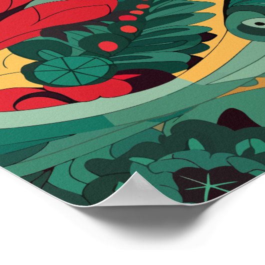 Levendige bloemenabstractie poster (Hoek)