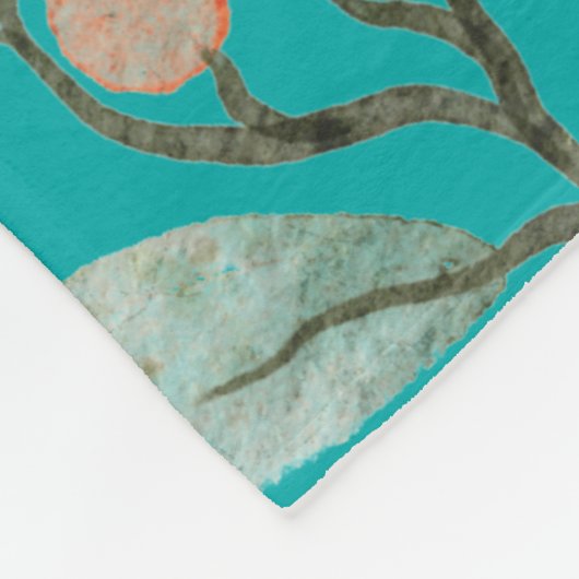 Levendige bloemenblauwe tuin voor waterverf liefhe fleece deken (Hoek)