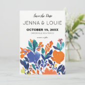 Levendige bloemenbloei Save the Date Uitnodiging (Staand voorkant)