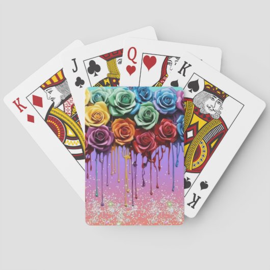 Levendige bloemenboeket pokerkaarten (Achterkant)