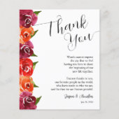 Levendige bloemenbruiloft Bord dank u Flyer (Voorkant)