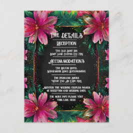 Levendige bloemenbruiloft uitnodiging