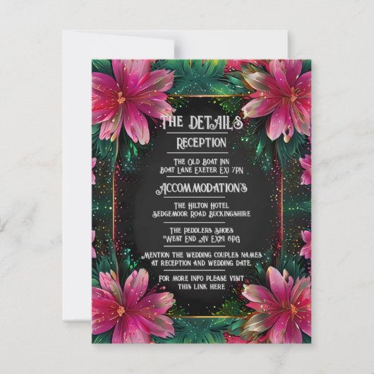 Levendige bloemenbruiloft uitnodiging (Voorkant)