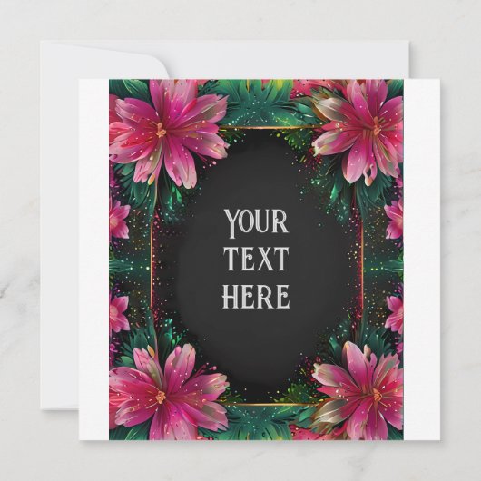 Levendige bloemenbruiloft uitnodiging (Achterkant)