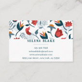 Levendige bloemenelegantie | Chique en modern Visitekaartje (Achterkant)