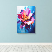 Levendige bloemenexplosie Abstracte bloemkunst Canvas Afdruk (Insitu (Houten vloer))