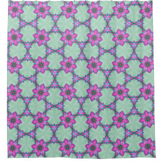 Levendige bloemengeometrische douchegordijn