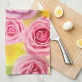 Levendige Bloemengradiënt Kunst – Roze Geel Paars Theedoek (Quarter Fold)