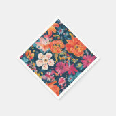 Levendige bloemengrafische kunst servet (Hoek)