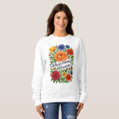 Levendige bloemenkunst sweatshirt voor vrouwen (Voorkant volledig)