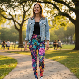 Levendige bloemenleggings leggings