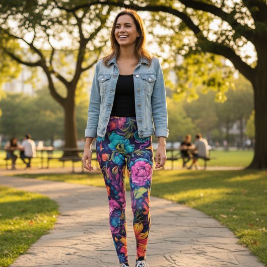 Levendige bloemenleggings leggings