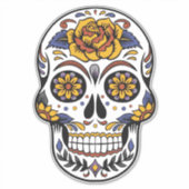 Levendige bloemenschedel sticker (Voorkant)