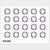Levendige bloemenslingers ronde sticker (Vel)
